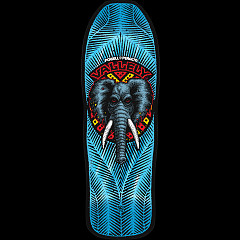 Powell Peralta Mike Vallely Elephant Reissue Skateboard Deck Blue Foil - 9.85 x 30