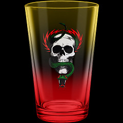 Powell Peralta Pint Glass McGill Skull & Snake Yellow/Red Fade