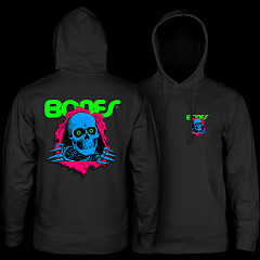 Powell Peralta Ripper Hooded Sweatshirt Mid Weight Blacklight Black