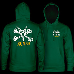 Powell Peralta Rat Bones Hooded Sweatshirt Mid Weight Alpine Green