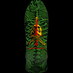 Powell Peralta Geegah Skull & Sword Reissue Green Stain Skateboard Deck  - 9.75 x 30