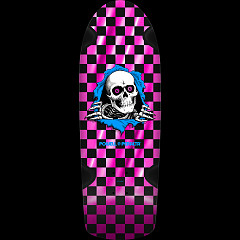 Powell Peralta OG Ripper Checker Reissue Skateboard Deck Pink Foil - 10 x 30