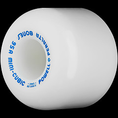 Powell Peralta Mini-Cubic Skateboard Wheels 64mm 95a - White (4 pack)