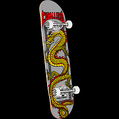 Powell Peralta Cab Chinese Dragon Birch Skateboard Complete Metallic Silver -Shape 291 - 7.75 x 31.08