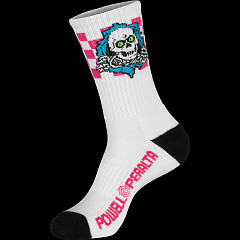 Powell Peralta Ripper Cotton Socks Checker Blue/Pink/White