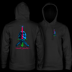 Powell Peralta Skull & Sword Hooded Sweatshirt Mid Weight Maroon