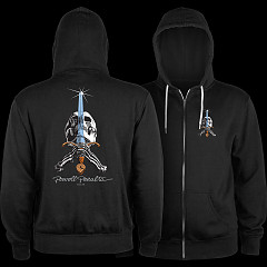 Powell Peralta Skull & Sword Lightweight Zip Hoodie Black