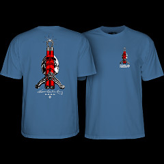 Powell Peralta Skull & Nunchucks Bruce Lee Collab T-shirt - Indigo Blue