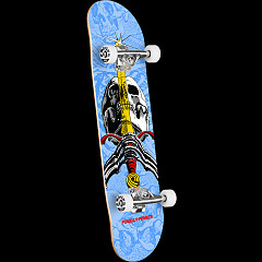 Powell Peralta Skull & Sword Birch Skateboard Complete Light Blue - Shape 191 - 7.5 x 28.65