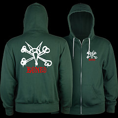 Powell Peralta Rat Bones Lightweight Zipper Hooded Sweatshirt Alpine Green