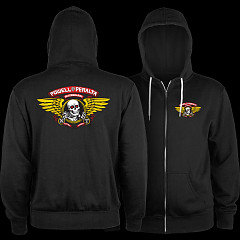 Powell Peralta Winged Ripper Lightweight Zip Hoodie Black