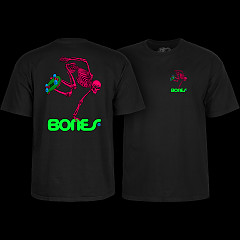 Powell Peralta Skateboard Skeleton T-Shirt Blacklight
