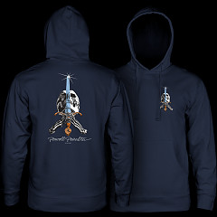 Powell Peralta Skull & Sword Midweight Hooded Sweatshirt - Black