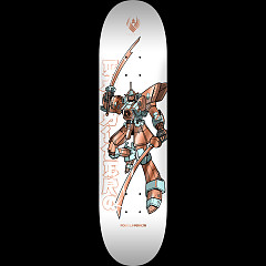 Powell Peralta Steve Caballero Gundam FLIGHT Skateboard Deck  White / Copper  - Shape 243 - K26 8.25 x 31.95