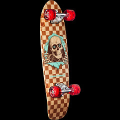 Powell Peralta Sidewalk Surfer Natural Checker Ripper Birch Cruiser Complete Skateboard - 8.37 x 28.20