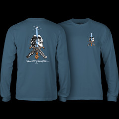 Powell Peralta Skull & Sword L/S Shirt Indigo Blue