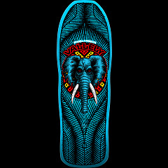 Powell Peralta Mike Vallely Elephant Reissue Skateboard Deck Blue - 9.85 x 30