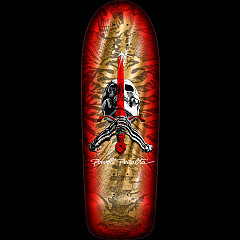Powell Peralta OG Skull & Sword Reissue Skateboard Deck Gold Foil - 10 x 30