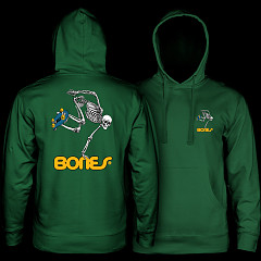 Powell Peralta Sk8Board Skeleton Hooded Sweatshirt Mid Weight Alpine Green
