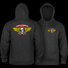 Powell Peralta Winged Ripper Hooded Sweatshirt Charcoal Heather