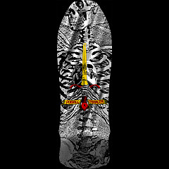 Powell Peralta Geegah Skull & Sword Reissue Silver Foil Skateboard Deck  - 9.75 x 30