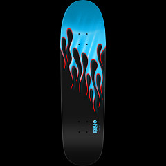 Powell Peralta Hot Rod Flames Reissue Skateboard Deck Light Blue Foil -  9.375 x 33.875