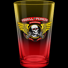 Powell Peralta Pint Glass Winged Ripper Yellow/ Red Fade
