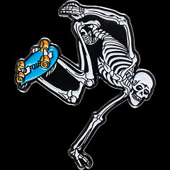 Powell Peralta Skateboarding Skeleton Lapel Pin 3 Glow in the Dark Skeleton