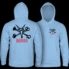 Powell Peralta Rat Bones Hooded Sweatshirt Mid Weight Aqua Blue