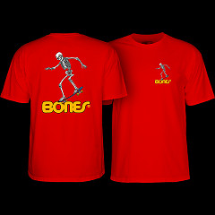 Powell Peralta Sk8board Skeleton '3' T-Shirt Red