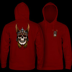 Powell Peralta Andy Anderson Skull Hooded Sweatshirt Mid-Weight Maroon