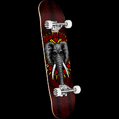 Powell Peralta Mike Vallely Elephant Birch Complete Skateboard Black/Burgundy - 8 X 31.45