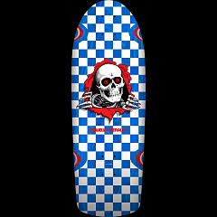Powell Peralta OG Ripper Checker Reissue Skateboard Deck Blue Veneer - 10 x 30