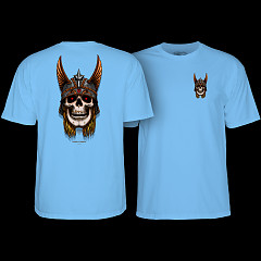 Powell Peralta Andy Anderson Skull T-Shirt - Caralina Blue