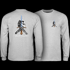 Powell Peralta Skull & Sword L/S Shirt Sport Gray