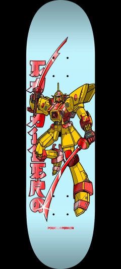 Powell Peralta Steve Caballero Gundam Skateboard Deck Light Blue / Red Foil - Shape 244 - K20 8.5 X 32.08