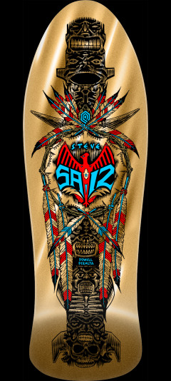 Powell Peralta Steve Saiz Totem Reissue Skateboard Deck Gold Foil - 10 x 30.81
