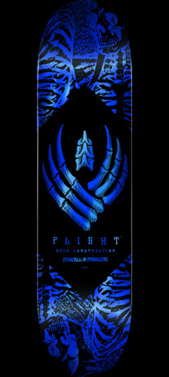 Powell Peralta Skeleton Blue Foil FLIGHT Skateboard Deck 8.75" K26