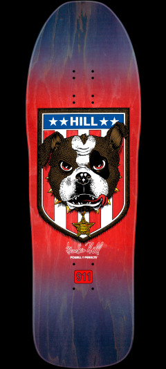Powell Peralta Frankie Hill Bulldog Reissue Skateboard Deck Blue/Red fade - 10 x 31.5