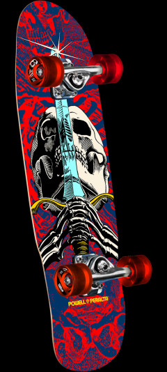 Powell Peralta Class Cruiser Skull & Sword Birch Complete Skateboard Navy/Red - 8 x 30