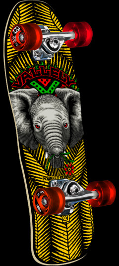 Powell Peralta Classic Cruiser Mike Vallely Baby Elephant Birch Complete Skateboard Yellow/Blk - 8 x 26
