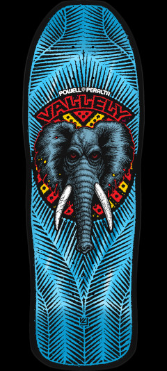 Powell Peralta Mike Vallely Elephant Reissue Skateboard Deck Blue Foil - 9.85 x 30