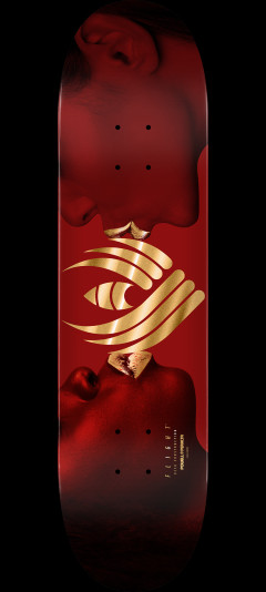Powell Peralta Kiss FLIGHT Burgundy/Gold Foil Skateboard Deck - 8.75" K26