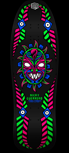 Powell Peralta Nicky Guerrero Mask Skateboard Deck Blacklight - 10 x 31.75