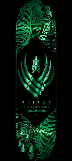 Powell Peralta Skeleton Foil Teal FLIGHT® Skateboard Deck - 8.13" K26