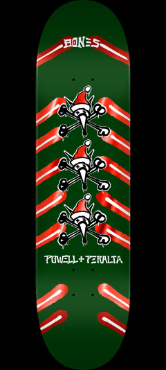 Powell Peralta Holiday '25 Rat Bones Green / Red Foil Skateboard Deck - Shape 245 - K21 - 8.75