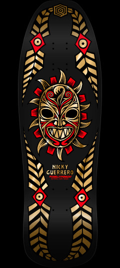 Powell Peralta Nicky Guerrero Mask Skateboard Deck Black / Gold Foil - 10 x 31.75