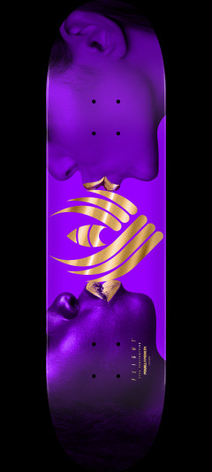 Powell Peralta Kiss FLIGHT Purple/Gold Foil Skateboard Deck - 8.38" K26