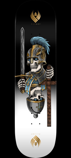 Powell Peralta Pro Dan Corrigan Chess Skulls FLIGHT® Skateboard Deck Gold Foil - Shape 315 - 8.42 x 31.88