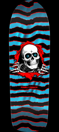 Powell Peralta Old School Ripper Skateboard Deck Red / Blue Foil - 9.89 x 31.32